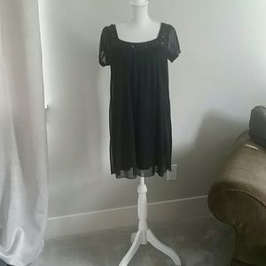 Black baby doll dress w jewels sz medium